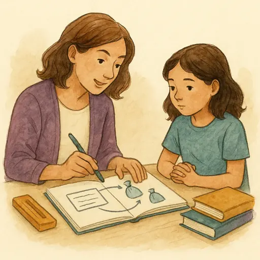 Illustration for How to Explain a Math Word Problem Without Solving It for Your Child