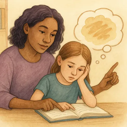 Illustration for How to Help With Reading Comprehension Without Telling Your Child What the Text Means