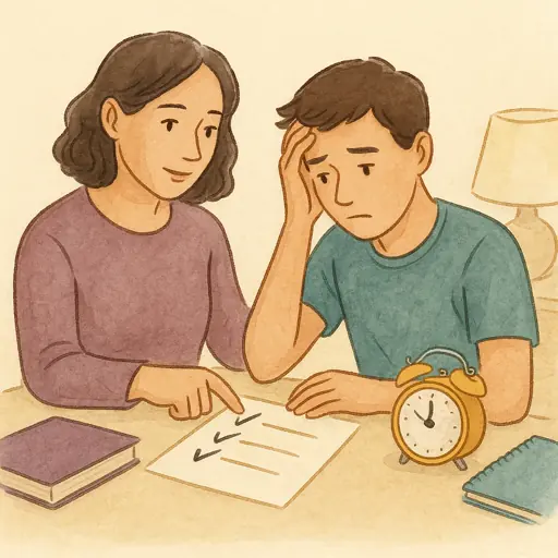 Illustration for Test Anxiety: What Parents Can Do the Night Before and Morning Of